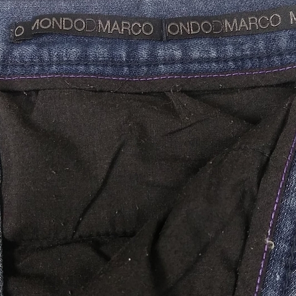 Mondo DiMarco Blue Dark Medium Wash Mid Rise Zip Up Straight Leg Denim Jean - Picture 7 of 15